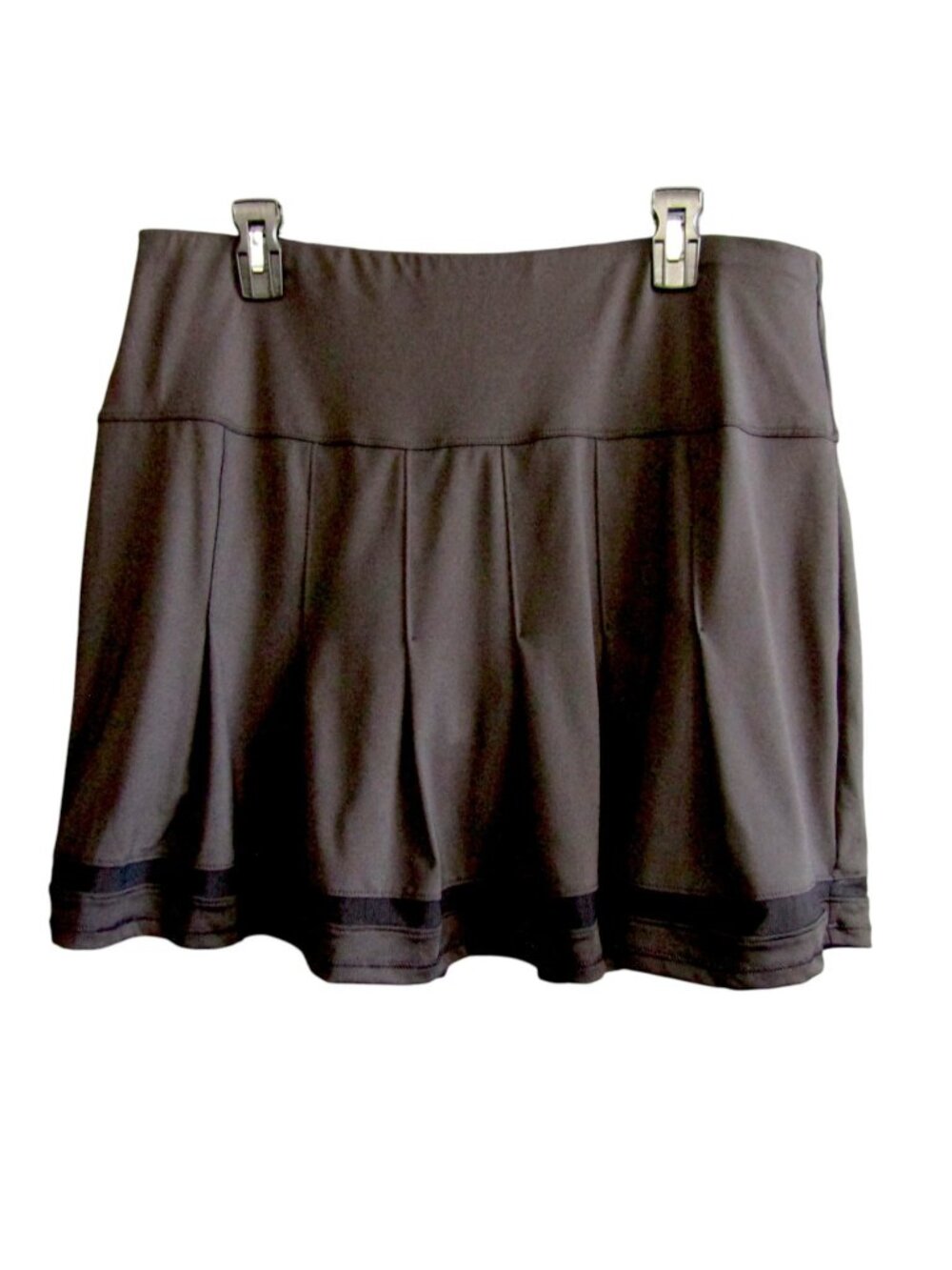 Lucky in Love Women XL 14 Black Pleated Tennis Golf Skort Mesh Trim Shorts Skirt